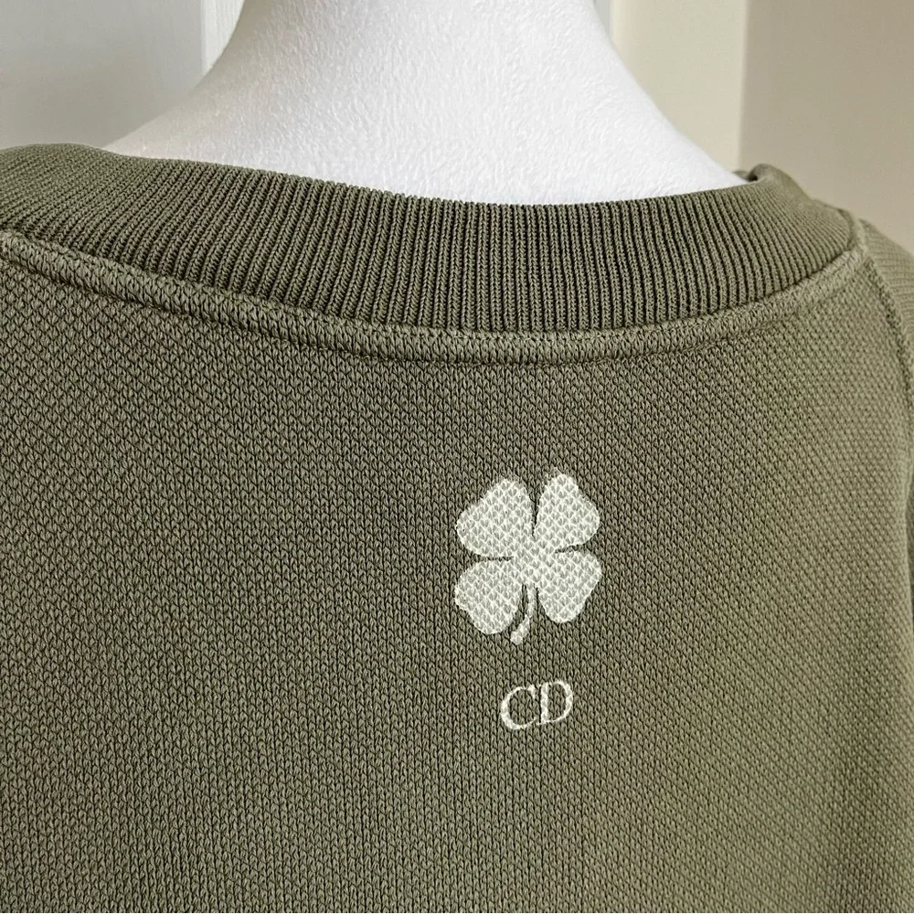 Christian Dior Green Lucky Cropped Sweatshirt CD Logo Monogram With Bee 34 2 XS